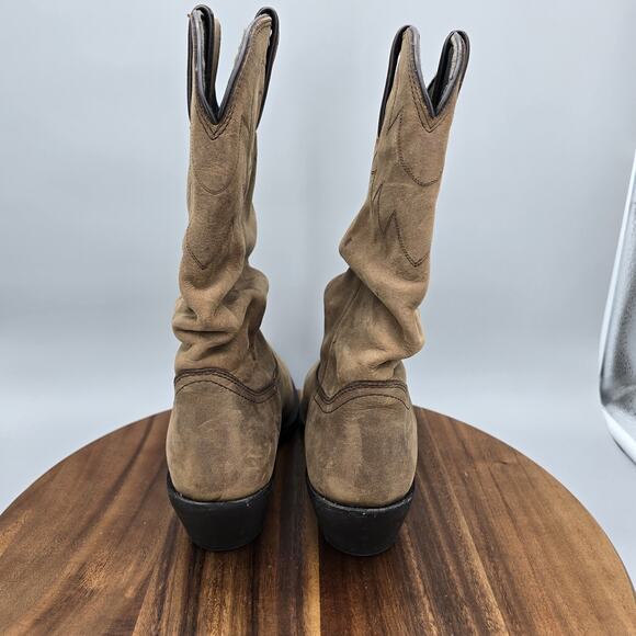 Durango Boots Womens 7 M Tan Leather 11" Slouch Western Rodeo Cowboy Pull On - Picture 5 of 7